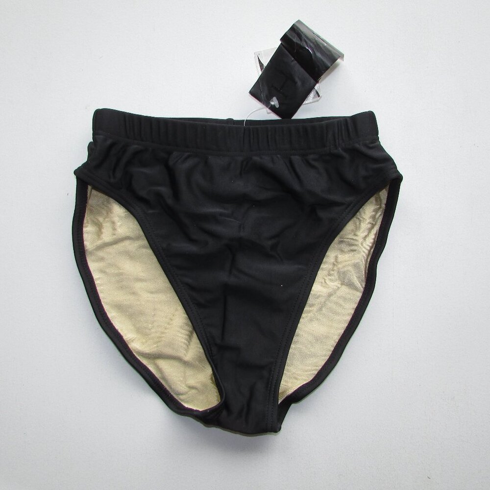 Hydra Black High Cut Leg Bikini Bottoms - 6 - NEW